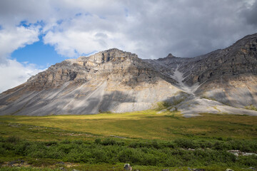 A stream flowing in the summer time in Gates of the Arctic National Park (Alaska), the least...