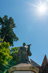 Statue of Nichiren in Nose-Myoken in Osaka, Japan