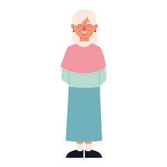 cartoon grandmother standing