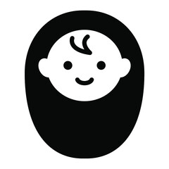 シンプルな赤ん坊のアイコン/白背景