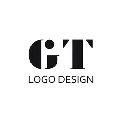 Letter gt for logo company design