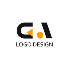 Letter ga for logo company design - obrazy, fototapety, plakaty
