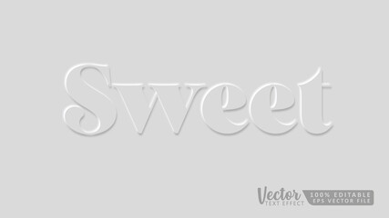 Sweet 3D editable text style Emboss effect Mockup template