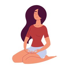 woman practicing meditation