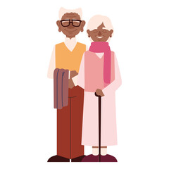 old couple with scarves