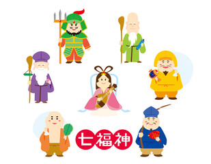 可愛い七福神のベクターイラスト
