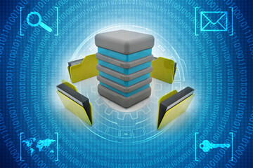 3d illustration of Data sharing concept