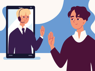 man talking to his colleague