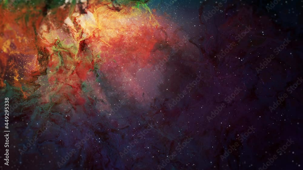 Wall mural nebula though light space with star glow in a seamless loop. this clip is a tube cloud nebula fly th
