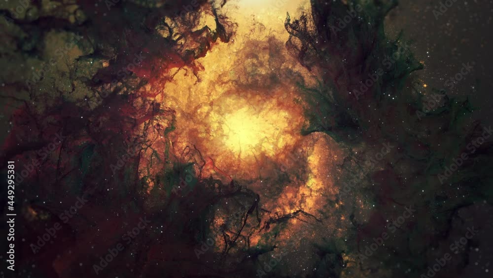Wall mural nebula though light space with star glow in a seamless loop. this clip is a tube cloud nebula fly th