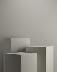 Fototapeta premium Minimal background.podium with grey background for product presentation. 3d rendering illustration.