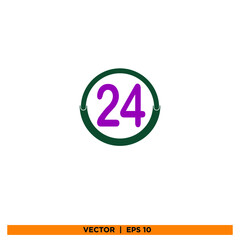 Icon vector graphic of 24 hour