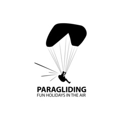 Paragliding Silhouette LOGO, SIMPLE AND COOL