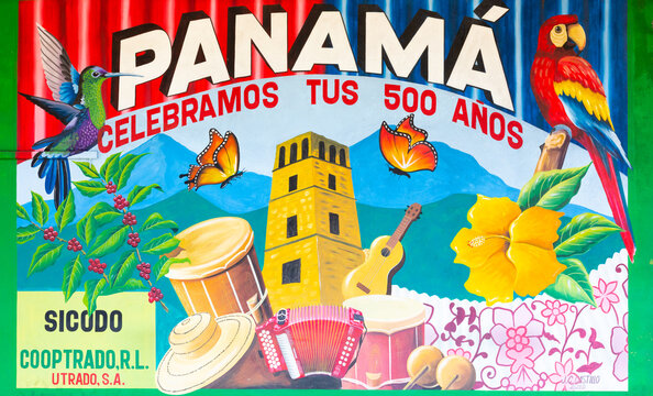 Panama Dolega, mural celebrating the first 500 years of Panama city.