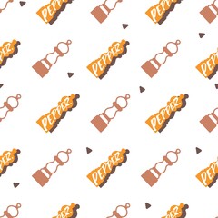 Cute Pepper Shaker Kitchen Seasoning Vector Graphic Seamless Pattern