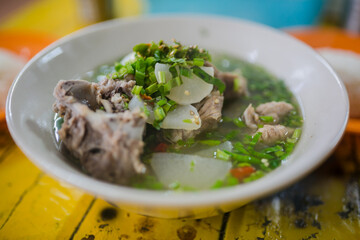 Spicy pork spare rib soup.