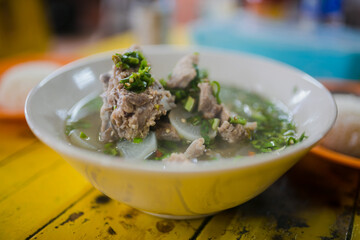 Spicy pork spare rib soup.