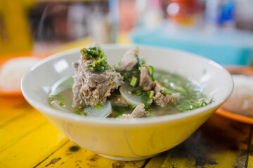 Spicy pork spare rib soup.