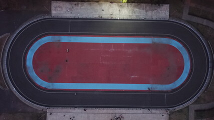 a photo of the sports field from the top view