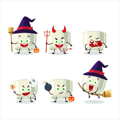 Halloween expression emoticons with cartoon character of glass of sake. Vector illustration
