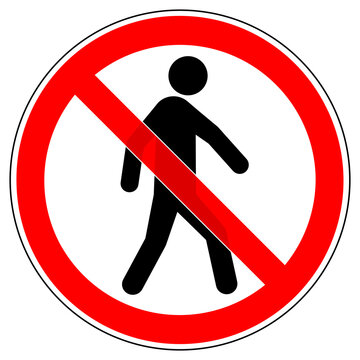 srr602 SignRoundRed - Verbotszeichen: Für unbefugte Personen verboten Piktogramm (Fußgänger) Kein Zutritt - english - prohibition sign: no admittance - no access - no pedestrian icon . g10657