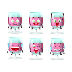 Cartoon character of rose wine with smile expression. Vector illustration