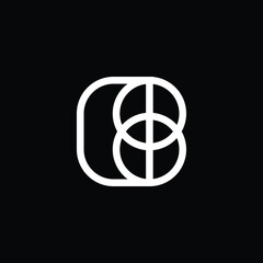 Simple Minimalist Flat Geometric Monogram B logo using circle and rectangle