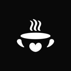Fun flat simple love coffee cup logo