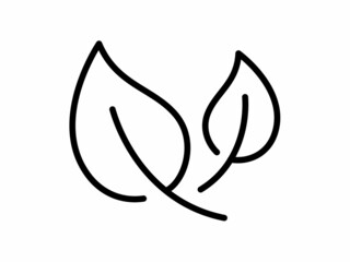 green leaf leaves eco ecology single isolated icon with outline style