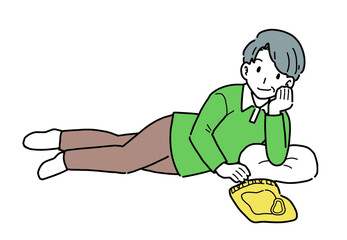 ダラダラする運動不足な男性のイラスト