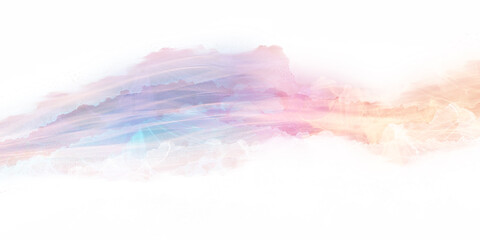 Fototapeta na wymiar アルコールインクアート背景イラスト）虹色の波　幻想的　グラデーション　にじみ　水彩　綺麗　水