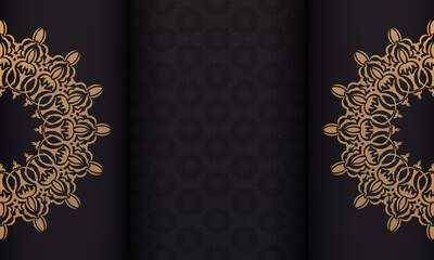 Luxurious banner with vintage ornaments and place under the text. Print-ready invitation design with mandala patterns.