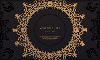 Luxury banner template with vintage ornaments and place for your text. Print-ready invitation design with mandala ornament.