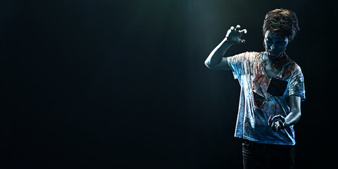 young scary zombie