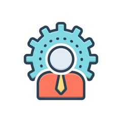 Color illustration icon for administration