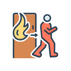 Color illustration icon for emergency