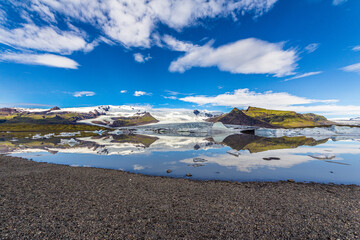 Jokulsarlon Glacier Lagoon in southeast Iceland, on the edge of Vatnajokull National Park
