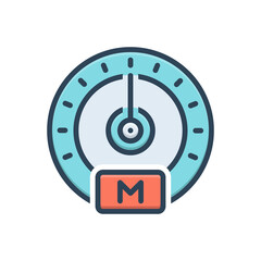 Color illustration icon for indicate