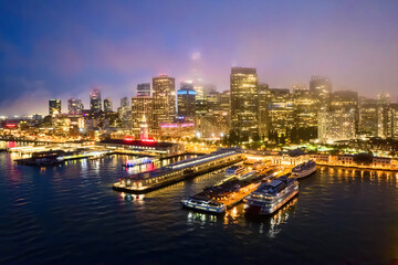 Fototapeta na wymiar City Skyline at Night, San Francisco