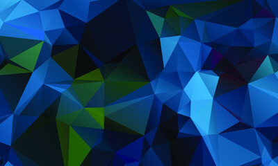 Blue Abstract Color Polygon Background Design, Abstract Geometric Origami Style With Gradient