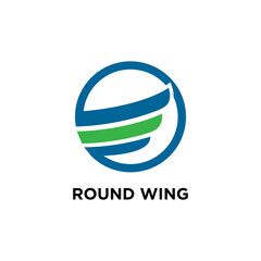 Round three wings icon shape