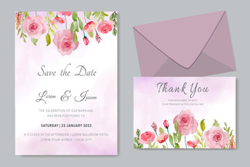 beautiful wedding invitation with floral template