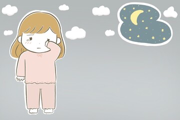 ストレスと不安で不眠になり泣く女の子