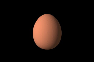 figure in the form of a egg black background 3d rendering