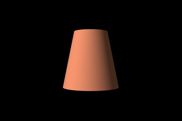 figure in the form of a funnel cylinder tapered black background 3d rendering