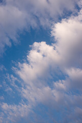 Blue sky  with tiny clouds. Beautiful photo background. wonderful texture.
