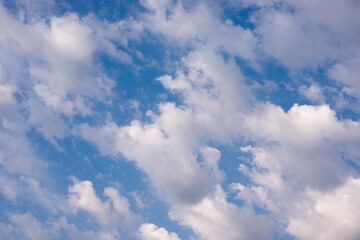 Fototapeta premium Blue sky&nbsp; with tiny clouds. Beautiful photo background. wonderful texture. 