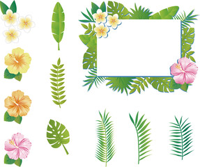 春 花 アイコン おしゃれ かわいい イラスト素材セット Wall Mural Ribbon S