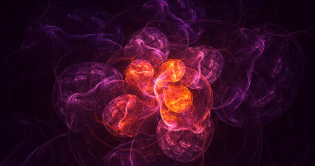 3D rendering abstract multicolor fractal light background