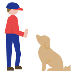 dog training flat icon